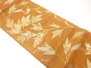 アンティーク　紗 草花模様織出し袋帯（材料）